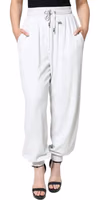 White Nylon Jogger Sweatpants Pants 1