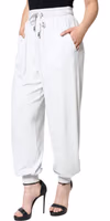 White Nylon Jogger Sweatpants Pants 2
