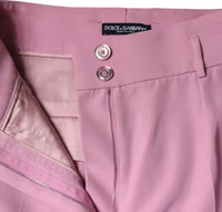 Pink Polyester High Waist Women Tapered Pants 4