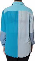 Multicolor Long Sleeve Button Blouse Top 3