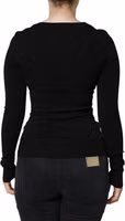 Black Long Sleeves Blouse Square Neck Top 3