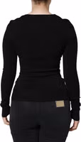 Black Long Sleeves Blouse Square Neck Top 3
