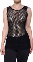 Black Mesh See Through Sleeveless Tank Top 1