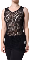 Black Mesh See Through Sleeveless Tank Top 2