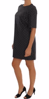 Gray Polka Dotted Wool Stretch Dress 2