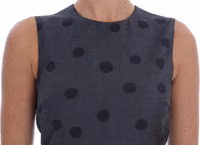 Gray Polka Dotted Sheath Wool Dress 4