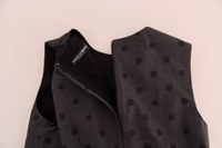 Gray Polka Dotted Sheath Wool Dress 5