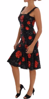 Black Red Polka Sequined Shift Dress 1