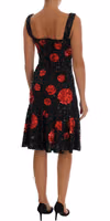 Black Red Polka Sequined Shift Dress 2