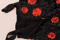 Black Red Polka Sequined Shift Dress 4