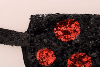 Black Red Polka Sequined Shift Dress 5