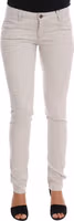 White Cotton Stretch Slim Jeans 1