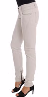 White Cotton Stretch Slim Jeans 2