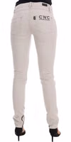 White Cotton Stretch Slim Jeans 3