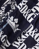 Blue Crown Logo Print Slim Fit Cotton Shirt 5