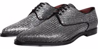 Silver Polyurethane Derby Formal Dress Shoes 2