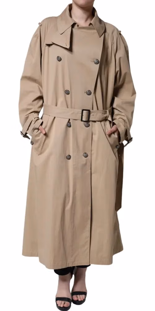 Khaki Double Breasted Trench Coat Jacket