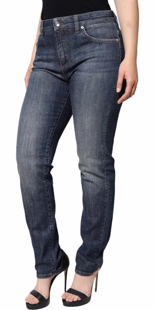 Dark Blue Cotton Stretch Skinny Denim Jeans