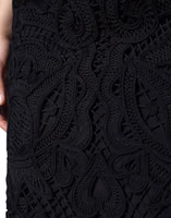 Black Floral Lace High Waist Pencil Cut Skirt 4