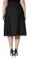 Black Viscose High Waist Pencil Cut Skirt 3