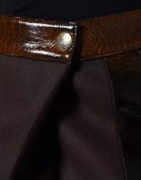 Brown Virgin Wool Mid Waist A-line Mini Skirt 4
