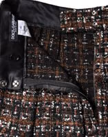 Multicolor High Waist Tartan Tweed A-line Mini Skirt 5