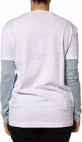White Cotton Logo Print Round Neck T-shirt 3