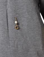 Gray Cotton Blend Embellished Tee T-shirt 5