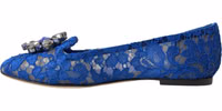 Blue Lace Crystal Ballet Flats Loafers Shoes 4