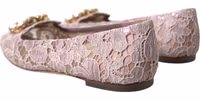 Pink Lace Crystal Ballet Flats Loafers Shoes 3