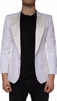 Off White Wool Single Breasted Dress Blazer 1