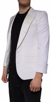 Off White Wool Single Breasted Dress Blazer 2
