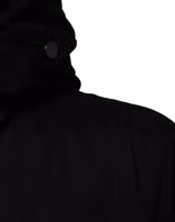 Black Hooded Parka Cotton Trench Coat Jacket 5
