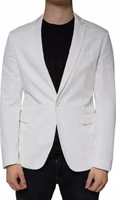 White Single Breasted One Button Dress Formal Blazer 1