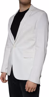 White Single Breasted One Button Dress Formal Blazer 2
