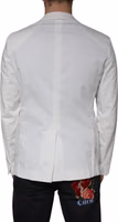 White Single Breasted One Button Dress Formal Blazer 3