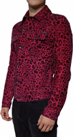Fuchsia Leopard Button Down Collared Jacket 2