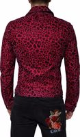 Fuchsia Leopard Button Down Collared Jacket 3