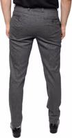 Gray Check Tartan Wool Skinny Pants 3
