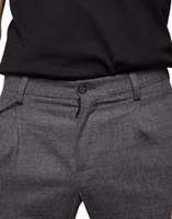 Gray Check Tartan Wool Skinny Pants 4