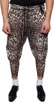 Brown Leopard Polyester Jogger Pants 1