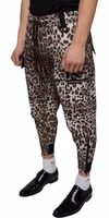 Brown Leopard Polyester Jogger Pants 2