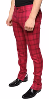 Pink Checkered Wool Skinny Pants 2