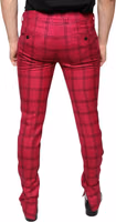 Pink Checkered Wool Skinny Pants 3