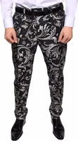 Black Jacquard Skinny Dress Pants 1