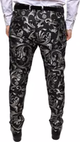Black Jacquard Skinny Dress Pants 3