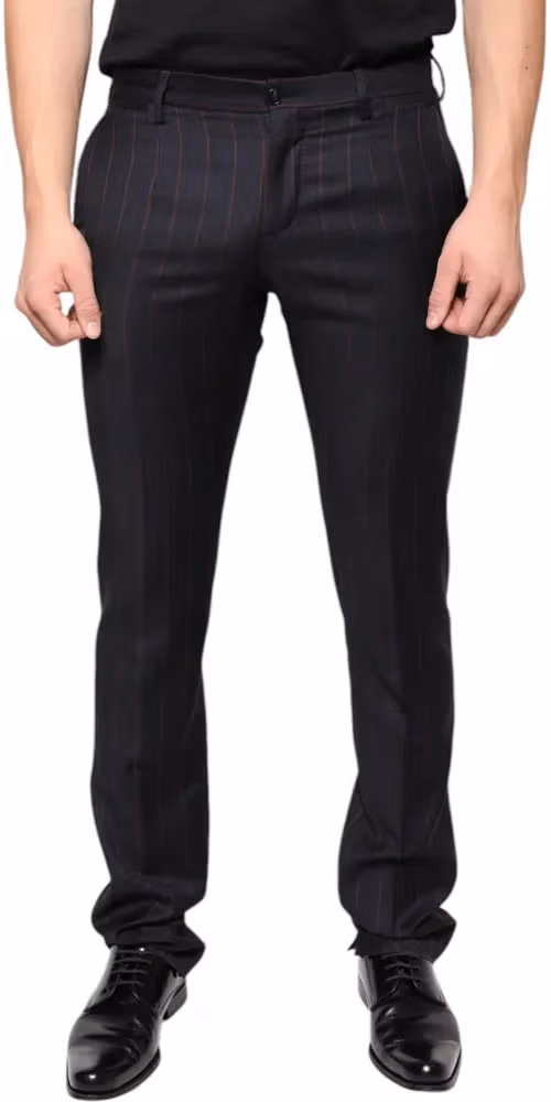 Black Stripes Skinny Men Dress Pants