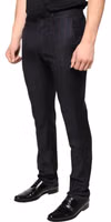 Black Stripes Skinny Men Dress Pants 2