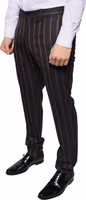 Brown Stripes Skinny Men Dress Pants 2