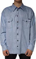 Light Blue Cotton Button Down Casual Shirt 1